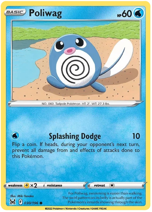 Poliwag common kaart 030/196 uit de Pokémon Lost Origin set