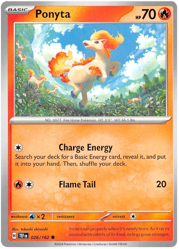 Pokémon Ponyta #026 common uit de Temporal Forces set