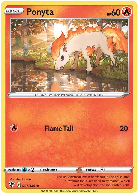Ponyta common kaart 021/189 uit de Pokémon Astral Radiance set