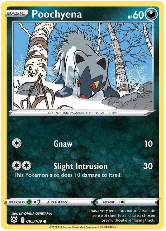 Poochyena common kaart #095/189 uit de Pokémon Astral Radiance set