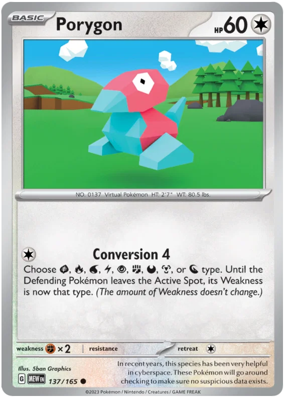 Porygon #137 common kaart uit de Pokémon 151 set
