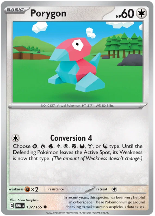 Porygon #137 common kaart uit de Pokémon 151 set