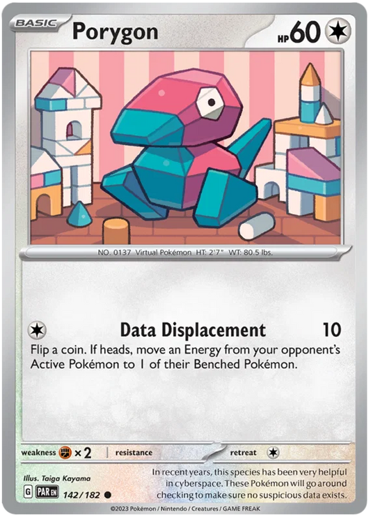 Pokemon Porygon #142 common kaart uit de Paradox Rift set