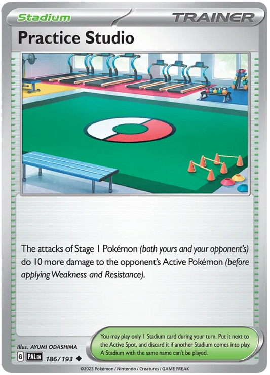 Practice Studio stadionkaart #186 uit de Pokémon Paldea Evolved set, common rarity