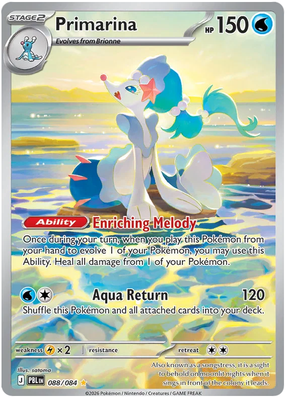 Primarina Illustration Rare pokémonkaart nummer 088 uit de Pitch Black set