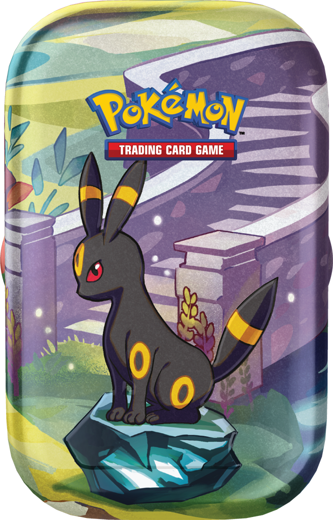 Eevee Prismatic Evolutions Mini Tin met Eevee-munt en booster packs