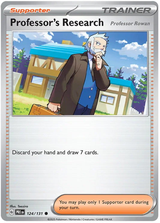 Pokémon Professor's Research #124 common kaart uit Prismatic Evolutions