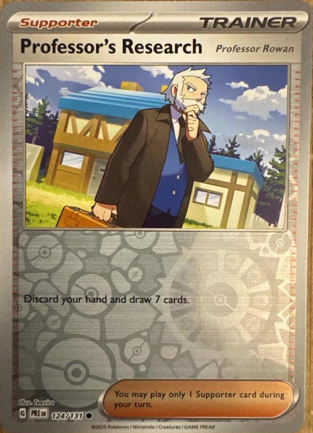Pokémon Professor's Research #124 reverse holo trainerkaart uit Sword & Shield
