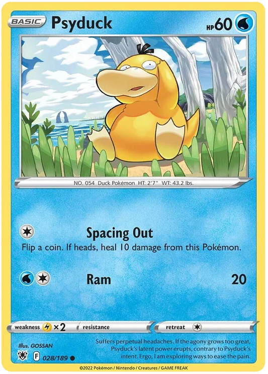 Psyduck common kaart #028/189 uit de Pokémon Astral Radiance set