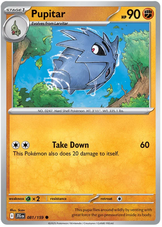 Pupitar common kaart nummer 081 uit de Pokémon Journey Together set