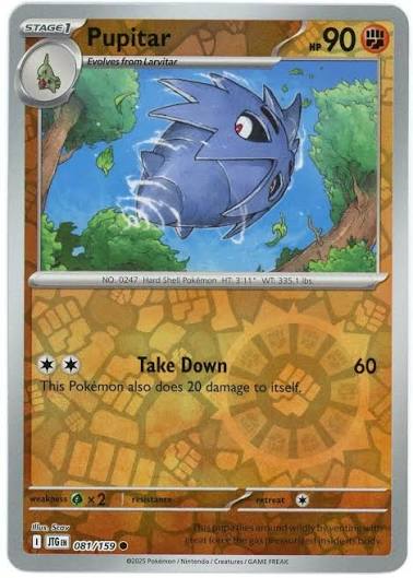 Pokémon Pupitar #081 Reverse Holo kaart uit de Journey Together set