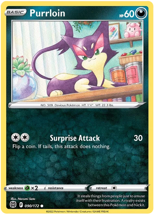 Purrloin common kaart 090/172 uit de Pokémon Brilliant Stars set