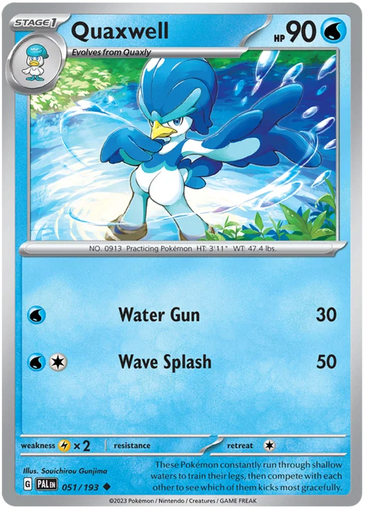 Quaxwell common kaart #051 uit de Pokémon Paldea Evolved set