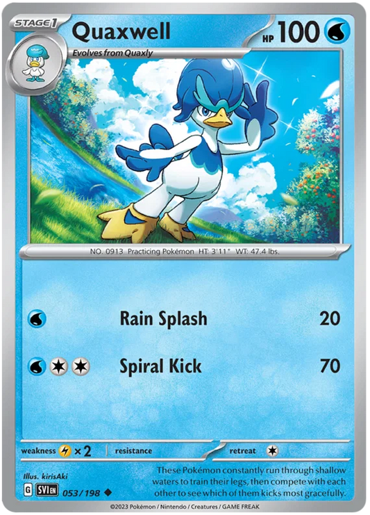 Pokémon Quaxwell #053 common kaart uit de Scarlet & Violet basisset