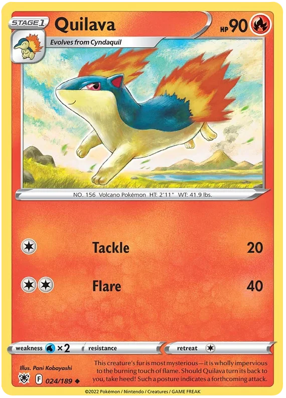 Quilava common kaart 024/189 uit de Pokémon Astral Radiance set