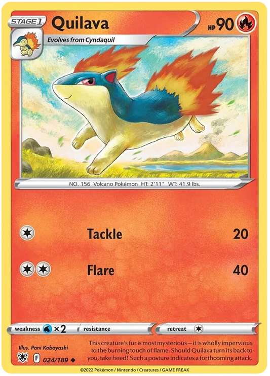 Quilava common kaart 024/189 uit de Pokémon Astral Radiance set