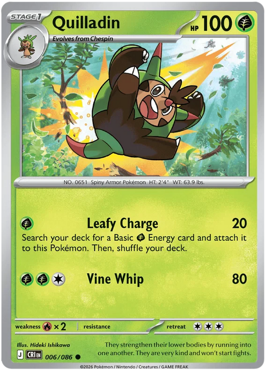 Quilladin common Pokémon kaart #006 uit de Chaos Rising set