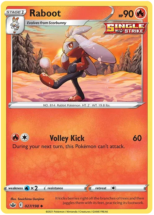Raboot common kaart #027/198 uit de Pokémon Chilling Reign set