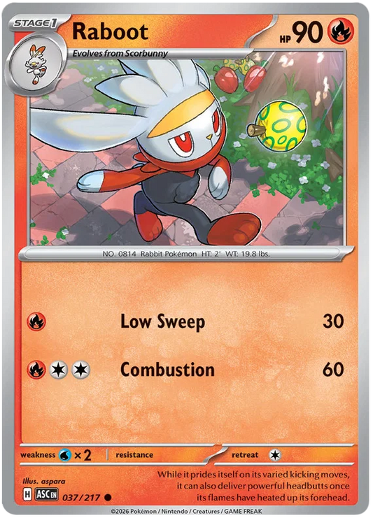 Pokémon Raboot #037 common kaart uit de Ascended Heroes set
