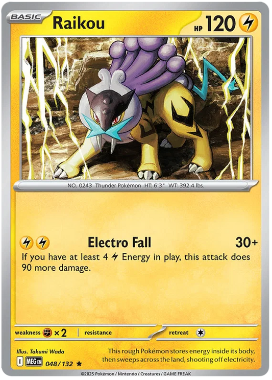Raikou Holo kaart #048 uit de Pokémon Mega Evolution set