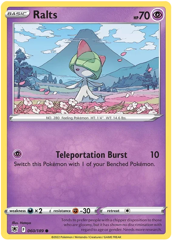 Ralts common kaart 060/189 uit de Pokémon Astral Radiance set