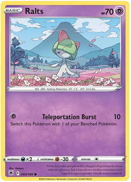 Ralts common kaart 060/189 uit de Pokémon Astral Radiance set