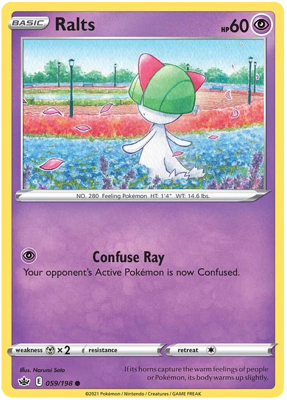Ralts common kaart uit Pokémon Chilling Reign set nummer 059/198