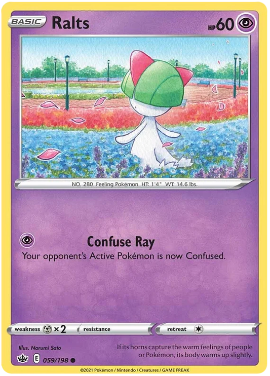 Ralts common kaart uit Pokémon Chilling Reign set nummer 059/198