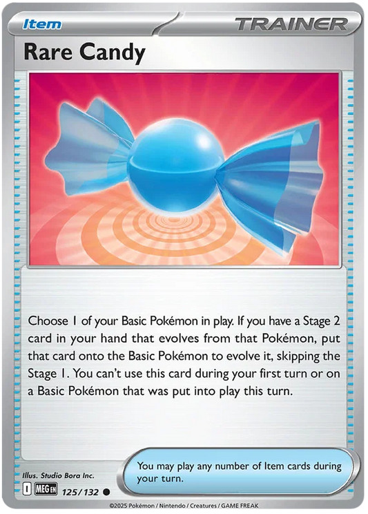 Rare Candy trainerkaart #125 common uit de Pokémon Mega Evolution set