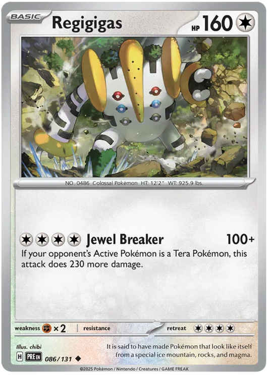 Regigigas common kaart #086 uit de Pokémon Prismatic Evolutions set