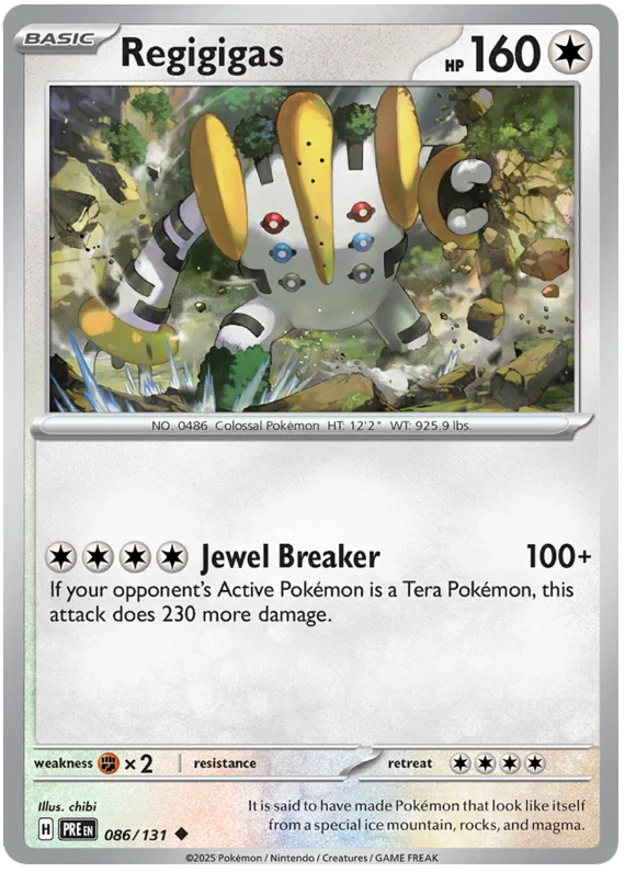Regigigas common kaart #086 uit de Pokémon Prismatic Evolutions set