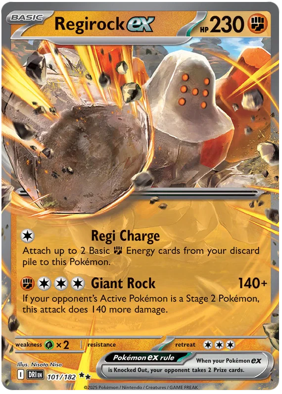 Pokémon Regirock ex #101 Destined Rivals holografische kaart