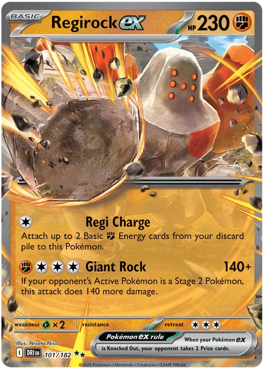 Pokémon Regirock ex #101 Destined Rivals holografische kaart