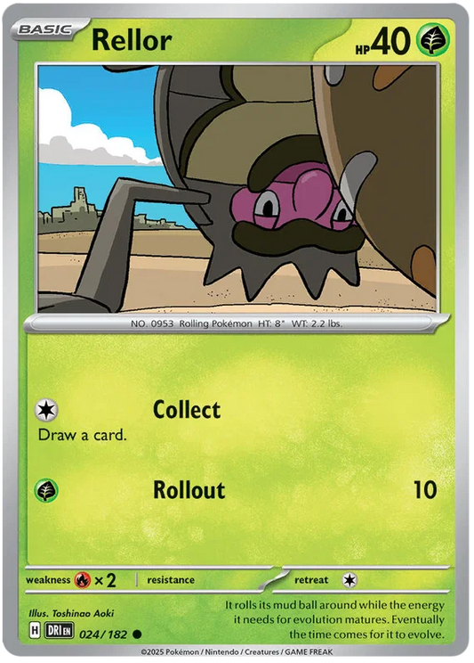 Pokémon Rellor #024 common kaart uit de Destined Rivals set
