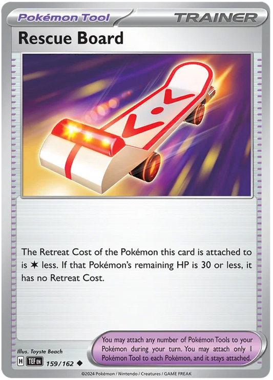 Rescue Board common trainerkaart nummer 159 uit de Pokémon Temporal Forces set