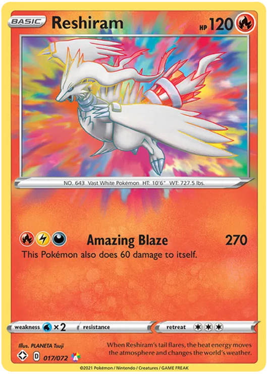 Reshiram Amazing Rare kaart 017/072 uit de Pokémon Shining Fates set