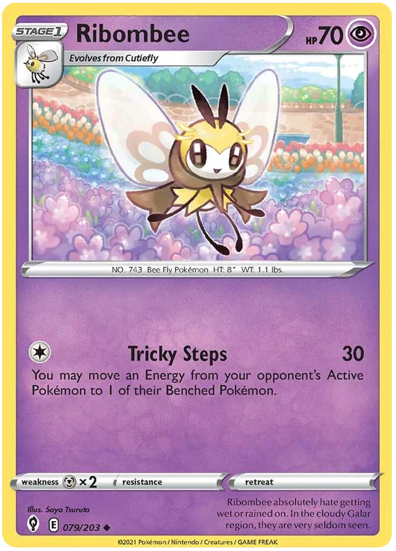 Ribombee common kaart #079/203 uit de Pokémon Evolving Skies set