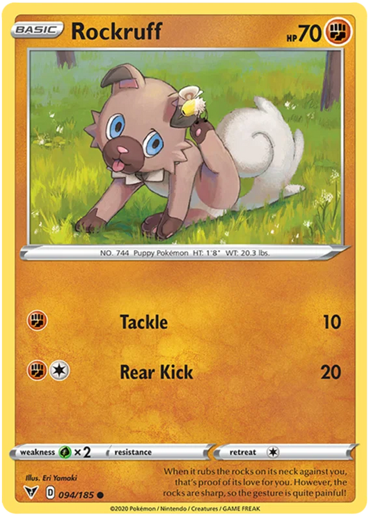 Rockruff common kaart #094/185 uit de Pokémon Vivid Voltage set