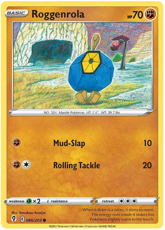 Roggenrola common kaart 086/203 uit de Pokemon Evolving Skies set