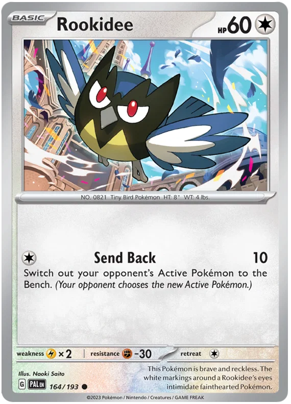 Rookidee common kaart nummer 164 uit de Pokémon Paldea Evolved set