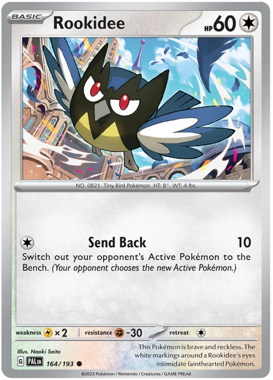 Rookidee common kaart nummer 164 uit de Pokémon Paldea Evolved set