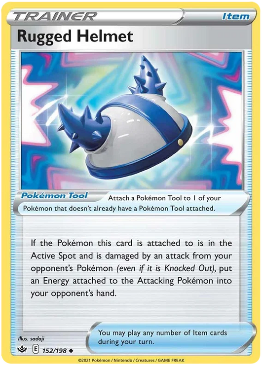 Rugged Helmet Pokémon kaart nummer 152 common uit de Chilling Reign set