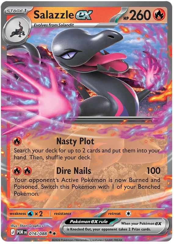 Salazzle ex #016 Pokémon kaart uit de Perfect Order set