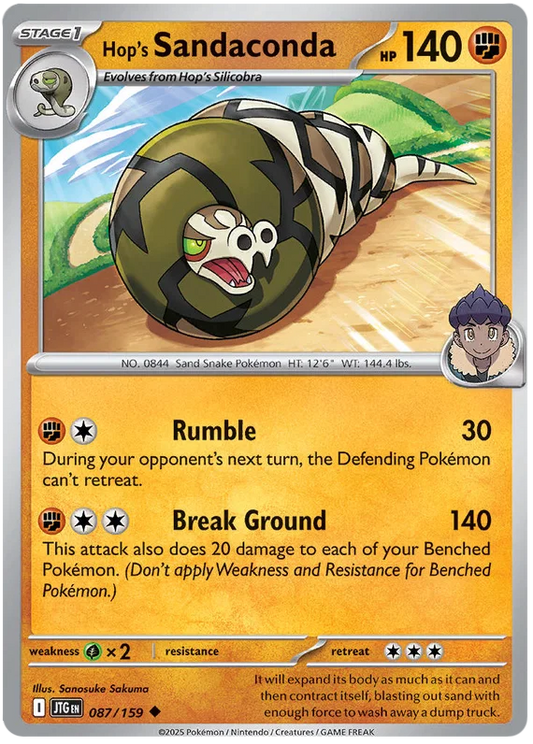 Sandaconda common kaart #087 uit de Pokémon Journey Together set