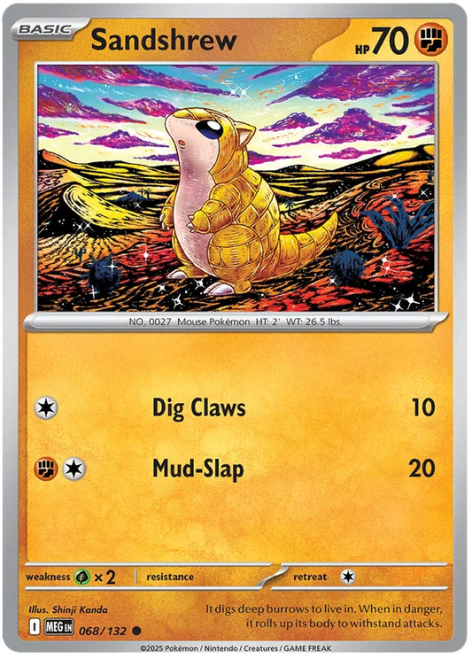 Sandshrew common kaart #068 uit de Pokémon Mega Evolution set