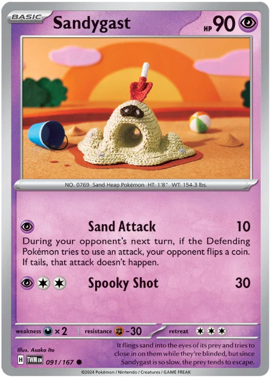 Sandygast common kaart #091 uit de Pokémon Twilight Masquerade set