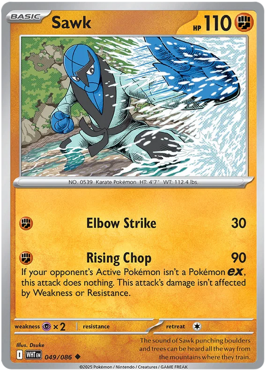Pokémon Sawk #049 common kaart uit de White Flare set