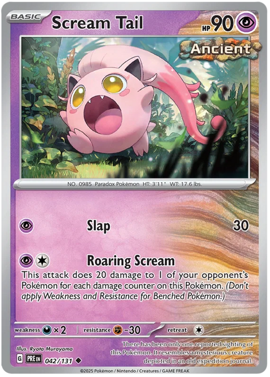 Scream Tail #042 common kaart uit de Pokémon Prismatic Evolutions set
