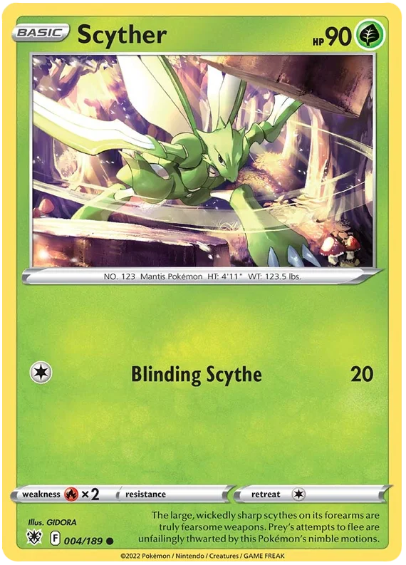 Scyther common kaart 004/189 uit de Pokémon Astral Radiance set