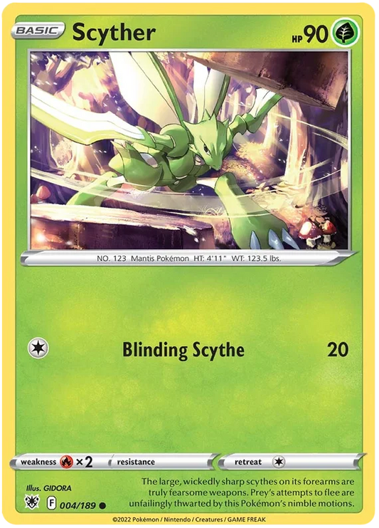 Scyther common kaart 004/189 uit de Pokémon Astral Radiance set